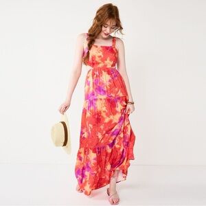 Juniors' SO® Tiered Side Cutout Maxi Dress